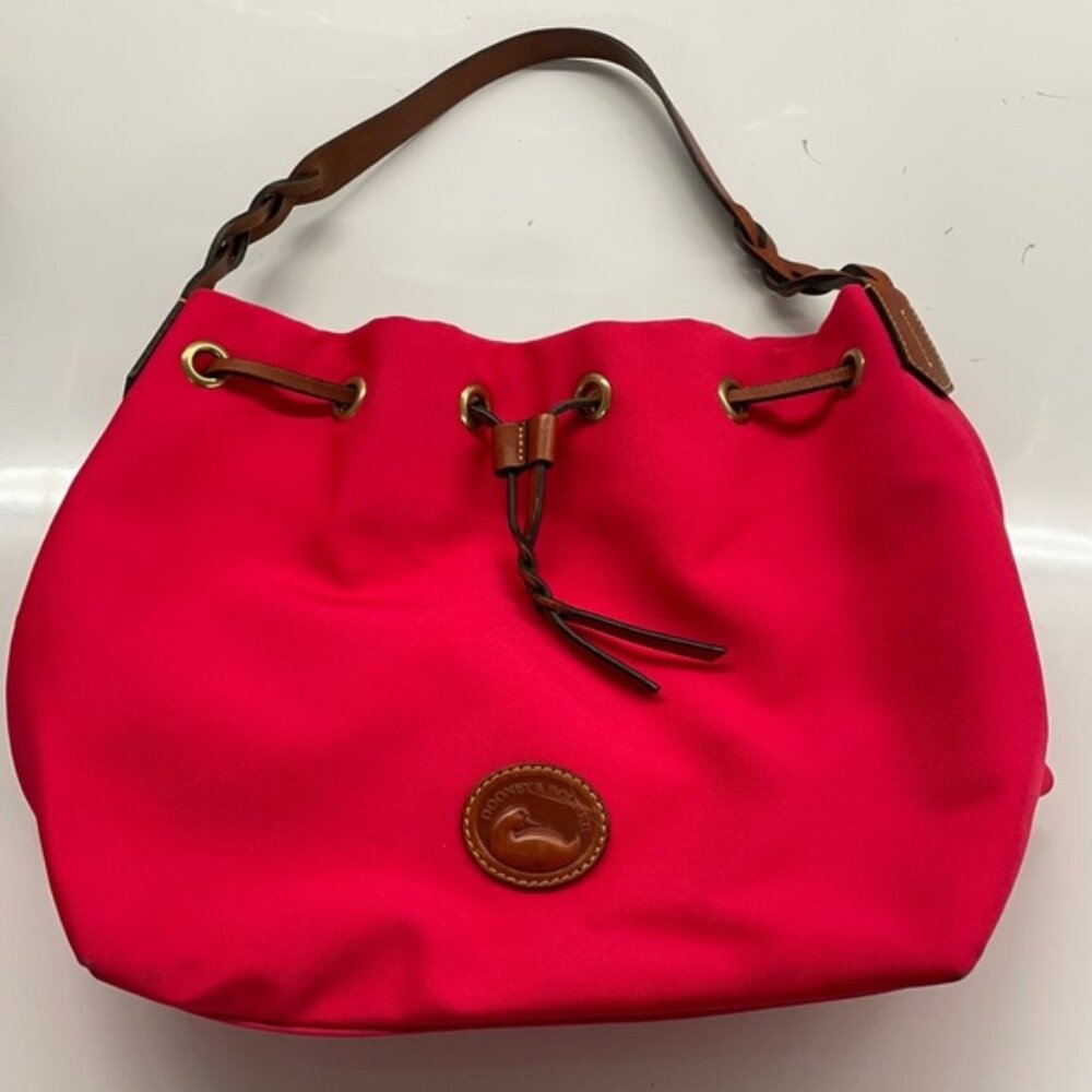 Dooney & Bourke Hot pink drawstring nylon handbag
